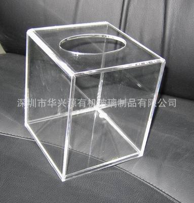 【供應透明亞克力紙巾盒 透明有機玻璃紙巾盒】價格,廠家,圖片,亞克力/有機玻璃及制品,深圳市華興源有機玻璃制品-